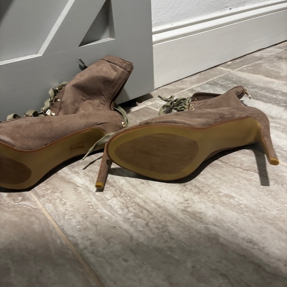 Brand new taupe lace up booties - Picture 4 of 4